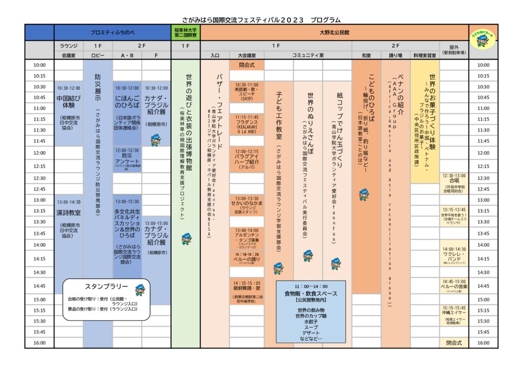 Sagamihara International Exchange Festival 2023 Program