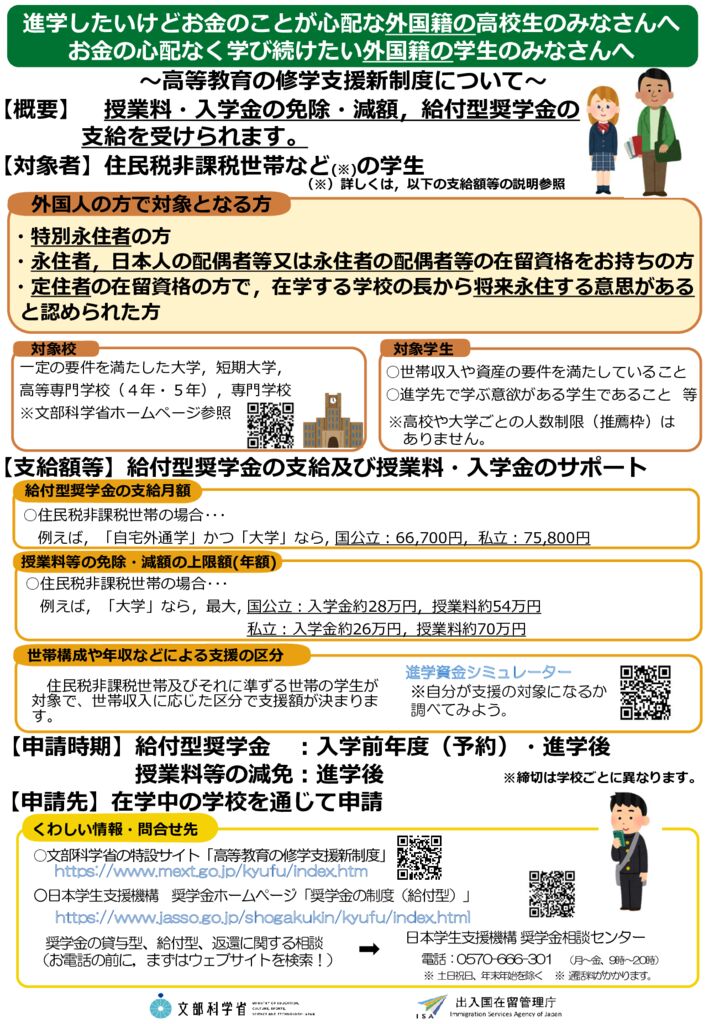 01_(japonés) Miniatura sobre el nuevo sistema de apoyo a los estudios de educación superior